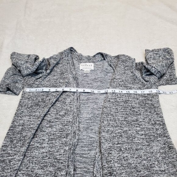 Velvet Anthropologie Gray Drape Open Front‎ Long Sweater Cardigan L - Picture 7 of 7